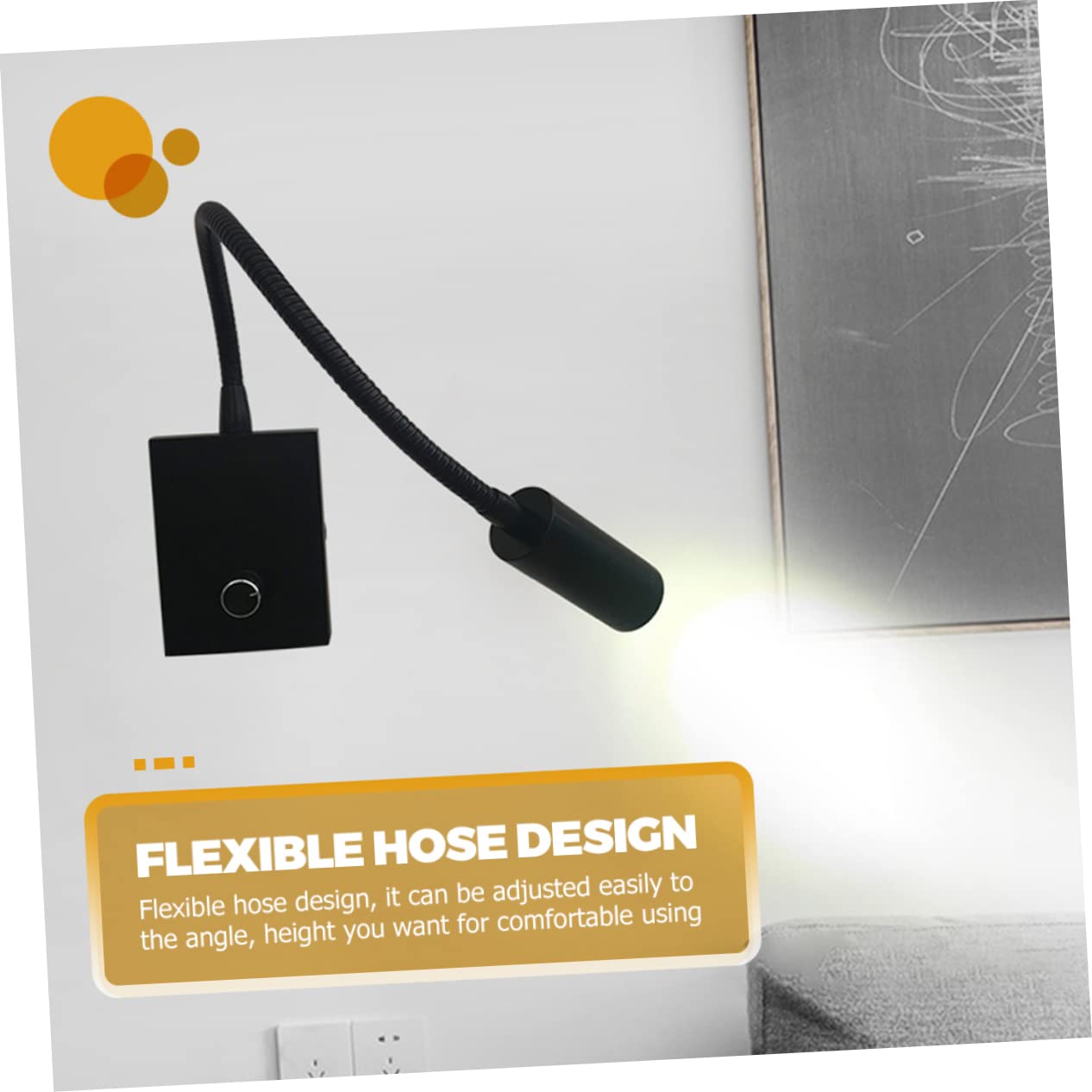 VILLCASE LED Bedside Reading Light Flexible Hose Wall Lamp for Bedrooms Gooseneck Design Compact Study Lamp for Comfortable Reading Easy Installation for Bedside