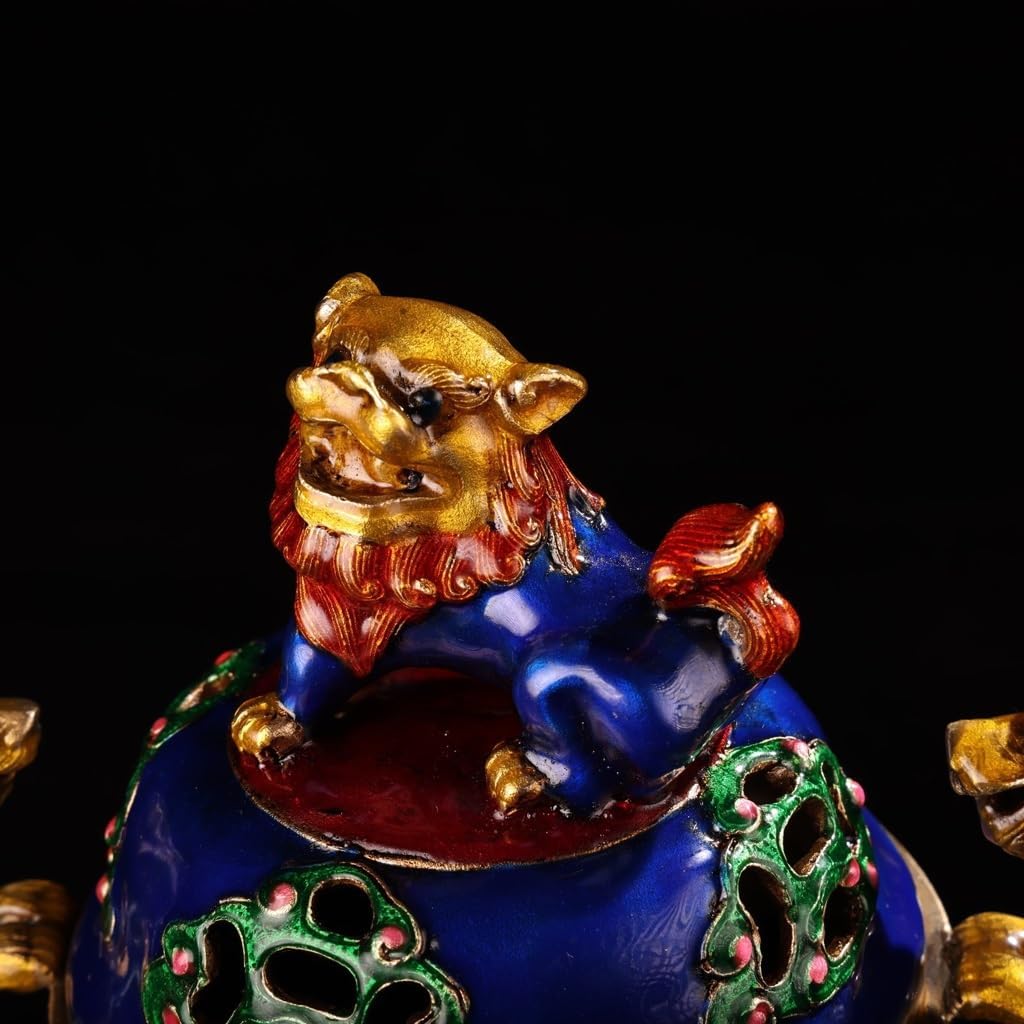 Incense Stick Holder Enamel Colored Incense Burner Ornaments Home Decoration Crafts Antique Copper Incense Burner with Lid Incense Holder for Sticks