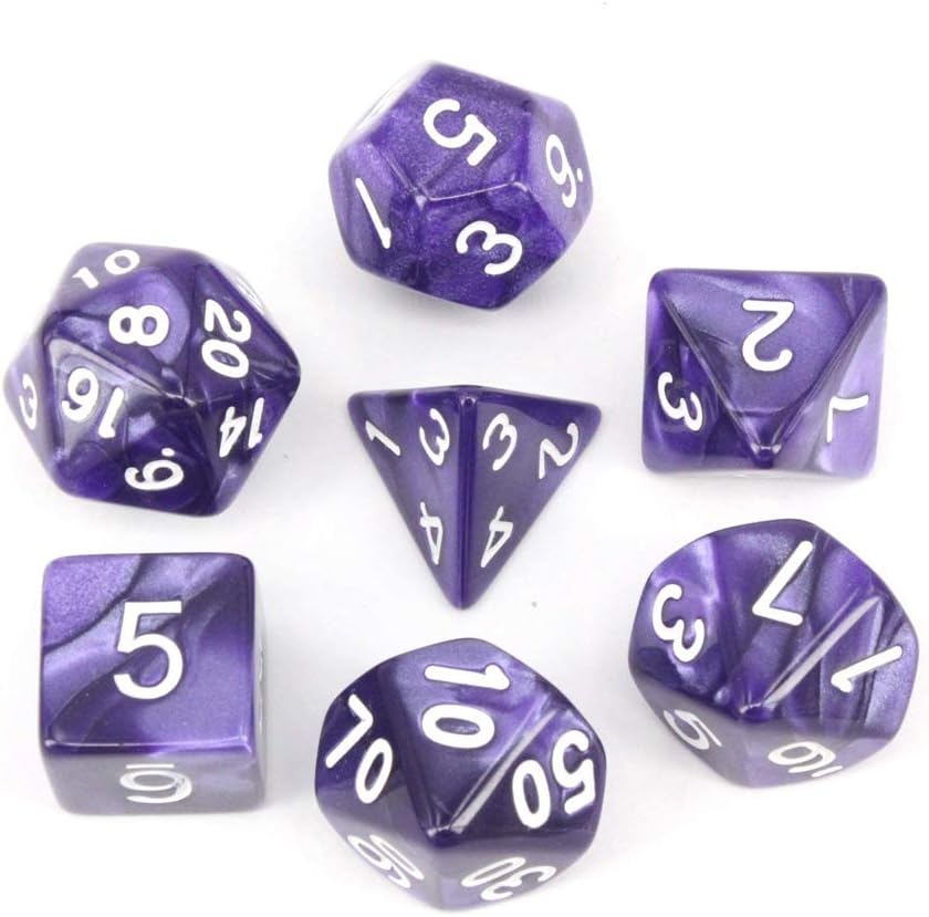 Domccy 7 PCS Multi Sided Dice D4-D20 Dices Set Acrylic Mini Dices for TRPG Games Dungeons and Dragon(Purple) Baby and Toddler Toys and Games, Dolls, Puzzle Plush Toys, Baby Gifts