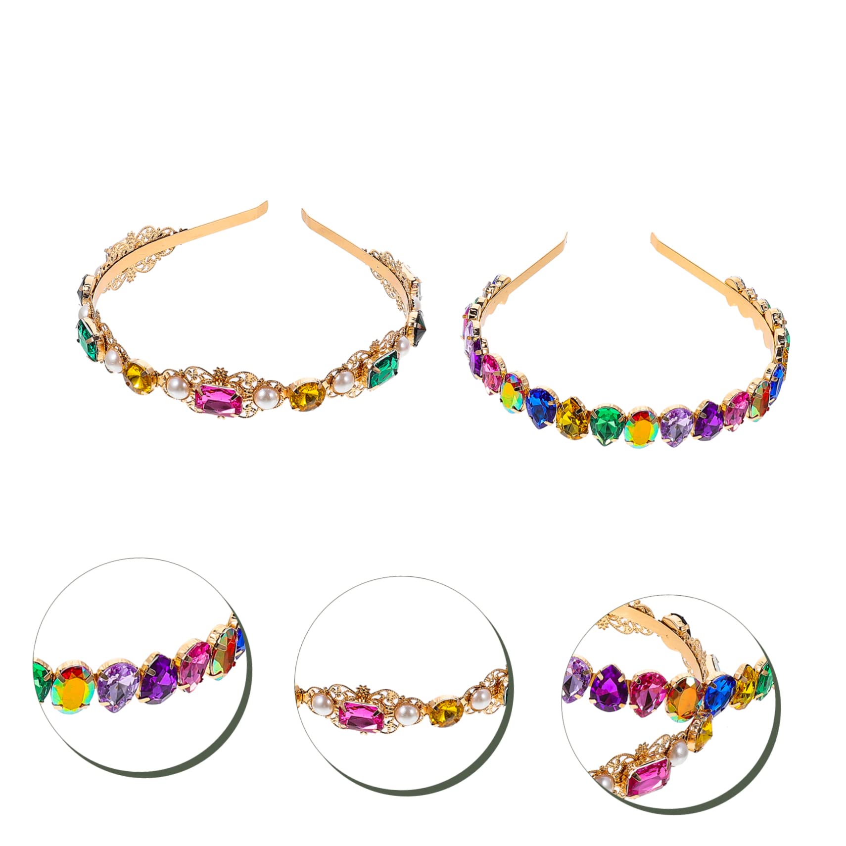 Didiseaon 8pezzi Fasce Retro Per Donne Con Strass Cerchietti Eleganti Per Decorare La Testa Accessorio Versatile Per Feste e Occasioni Speciali