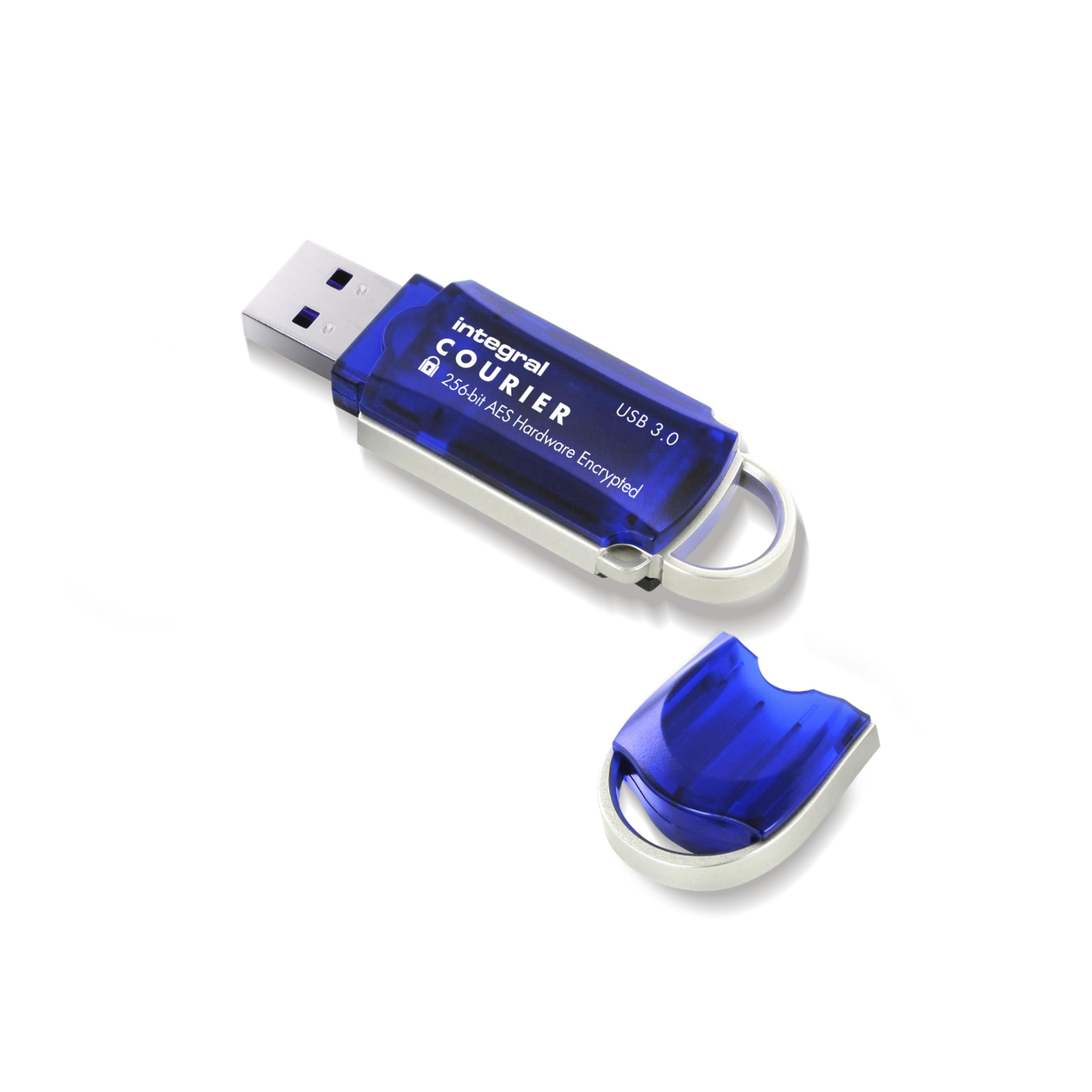 Integral 128GB Courier-197 256-Bit Hardware Encrypted 3.0 USB Secure Flash Memory Drive - Certified to FIPS 197, Brute-Force Password Attack Protection & Super USB3.0 Transfer Speeds XTS-AES