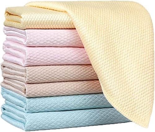 YATUOPNG Cleaning Cloths-8-pack Of Microfiber Cloths,Super Absorbent And Traceless Fish Scale Cloth,Reusable(30x30cm)