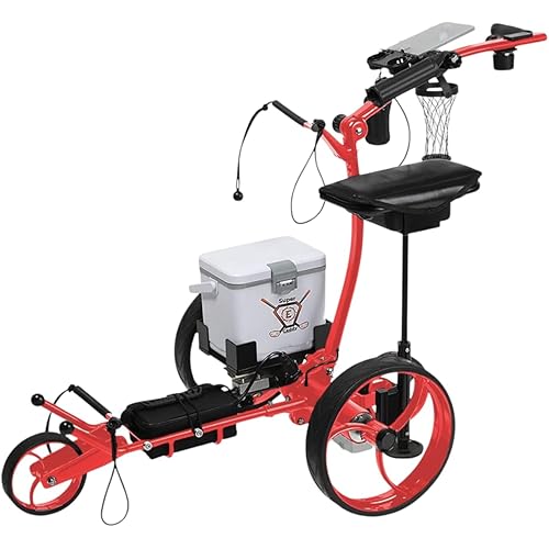 The Pro Wireless Remote Control Electric Golf Cart, Built-in 6 Pack Cooler, Seat, USB Port and Holders, 12V Lithium Battery Lasts 27 Holes