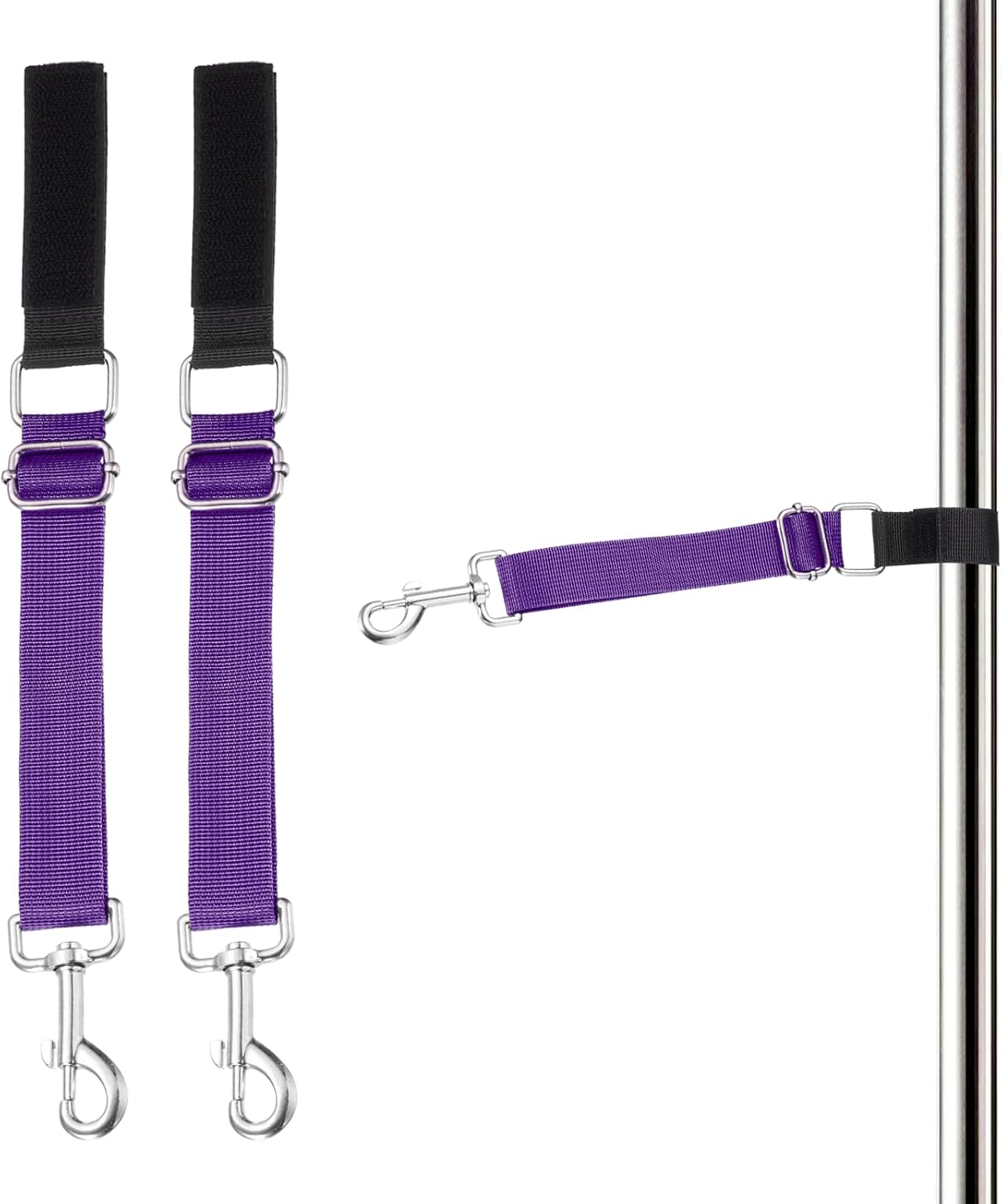 Dog Grooming Loop, Dog Grooming Harness Table Arm Accessories Adjustable Secure and Stable Extender Bathing Restraint Leashes (Purple, 2 Pcs), for Pet Bathing