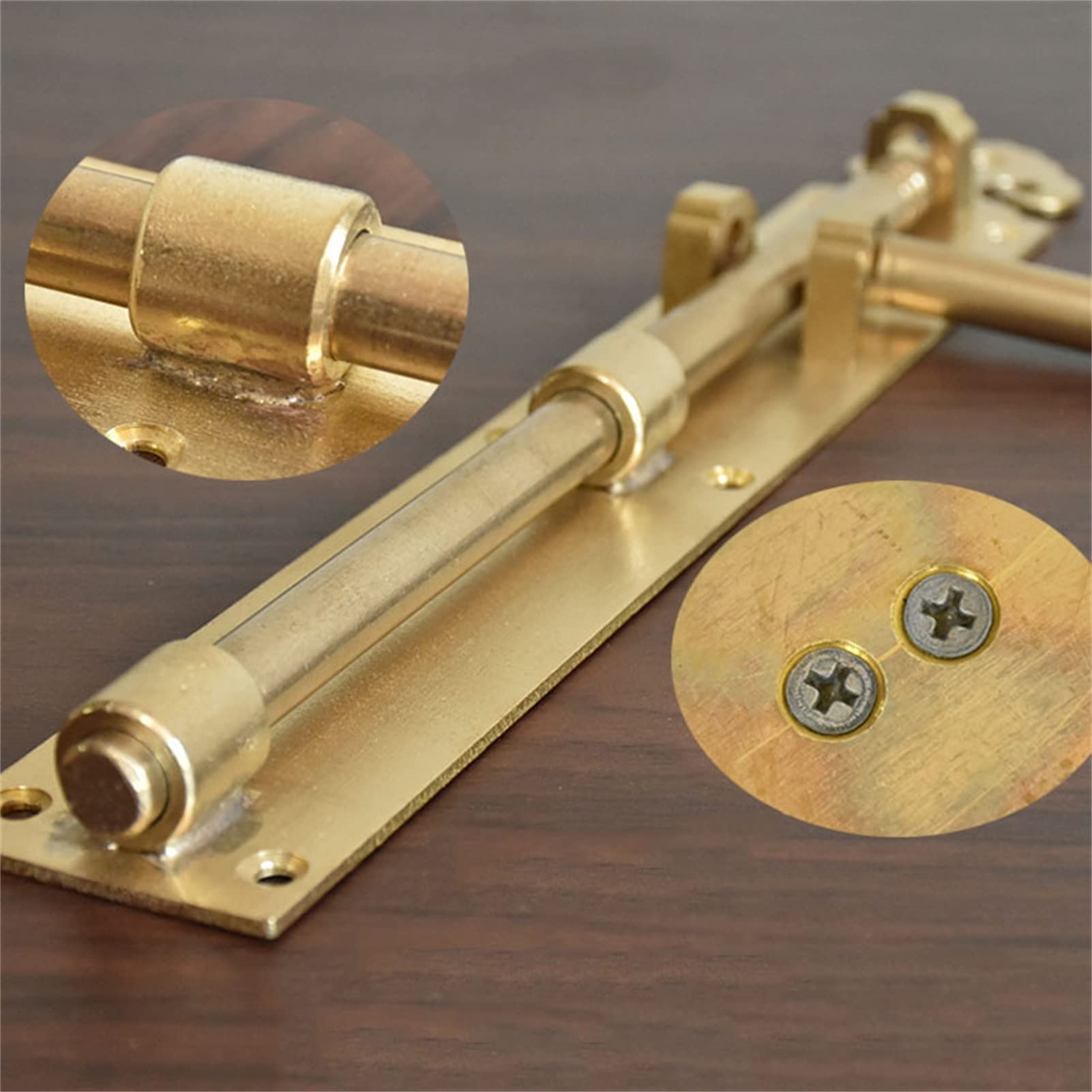 Pestillo de Puerta Retro Cobre Robusto Durable Seguridad Cerradura de Perno para baño Puertas para Mascotas Cercas Puertas para cobertizos(Bronze)