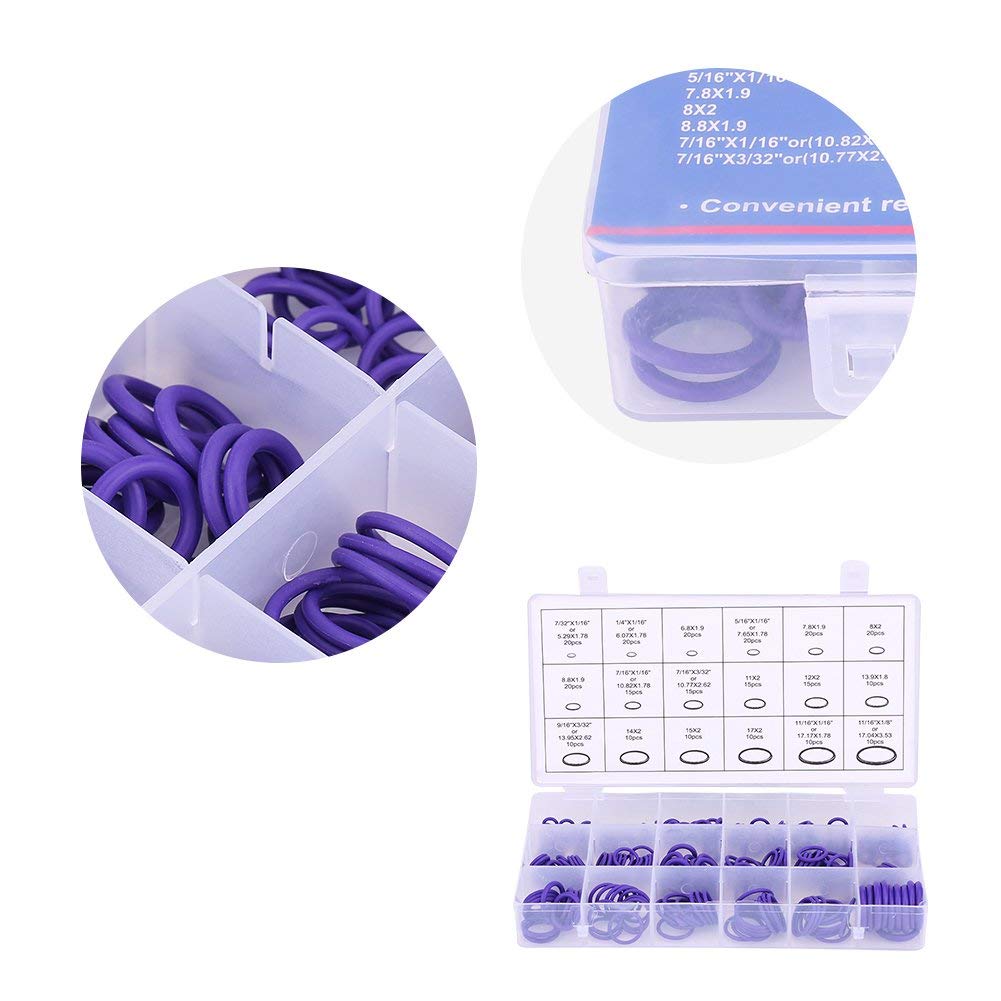 Guarnizioni O-ring aria condizionata auto 270 pezzi per climatizzatore compressore set di guarnizioni O-Ring di gomma per diverse vetture