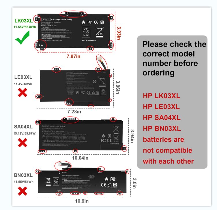 Image of ASUNCELL 55.8Wh LK03XL Battery L09281-855 916814-855 for HP Envy X360 15m-cn0xxx 15m-cp0xxx 15m-bp0xx 15m-bp1xx 15-bq2xx 15-cp0xxx 15-cn0xxx 15-cr0xxx 17-ae1xx 15T-CN 15M-cn0011dx 15m-cn0012dx, 11.55V