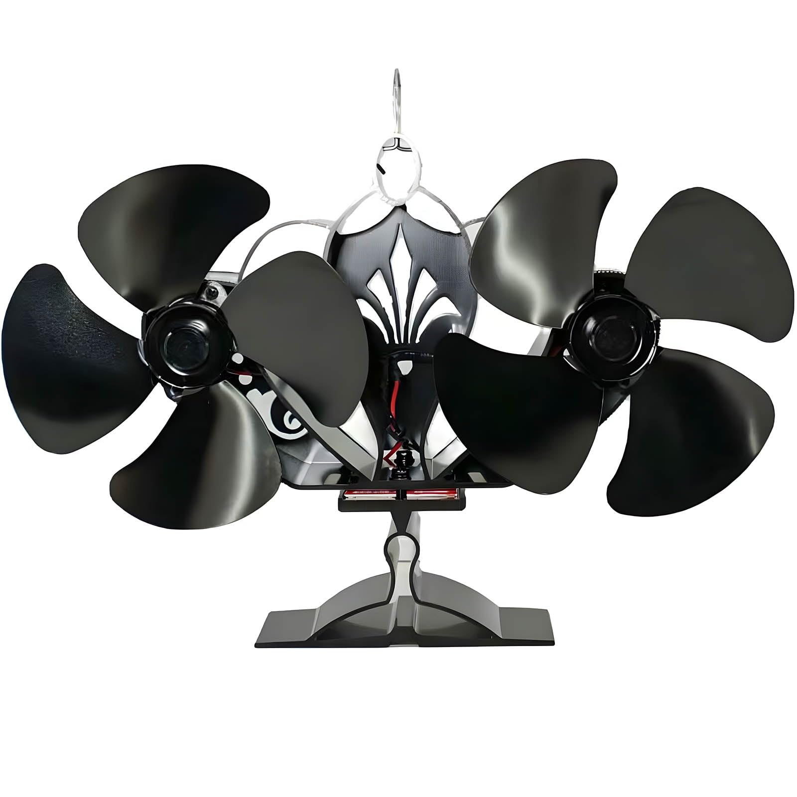 Driveshaft Warm Distribution Fan for Fireplaces Heat Powered Action Aluminum Alloy Construction Mild Warmth Distribution Heat Powered Stove Fan Denial Electricity