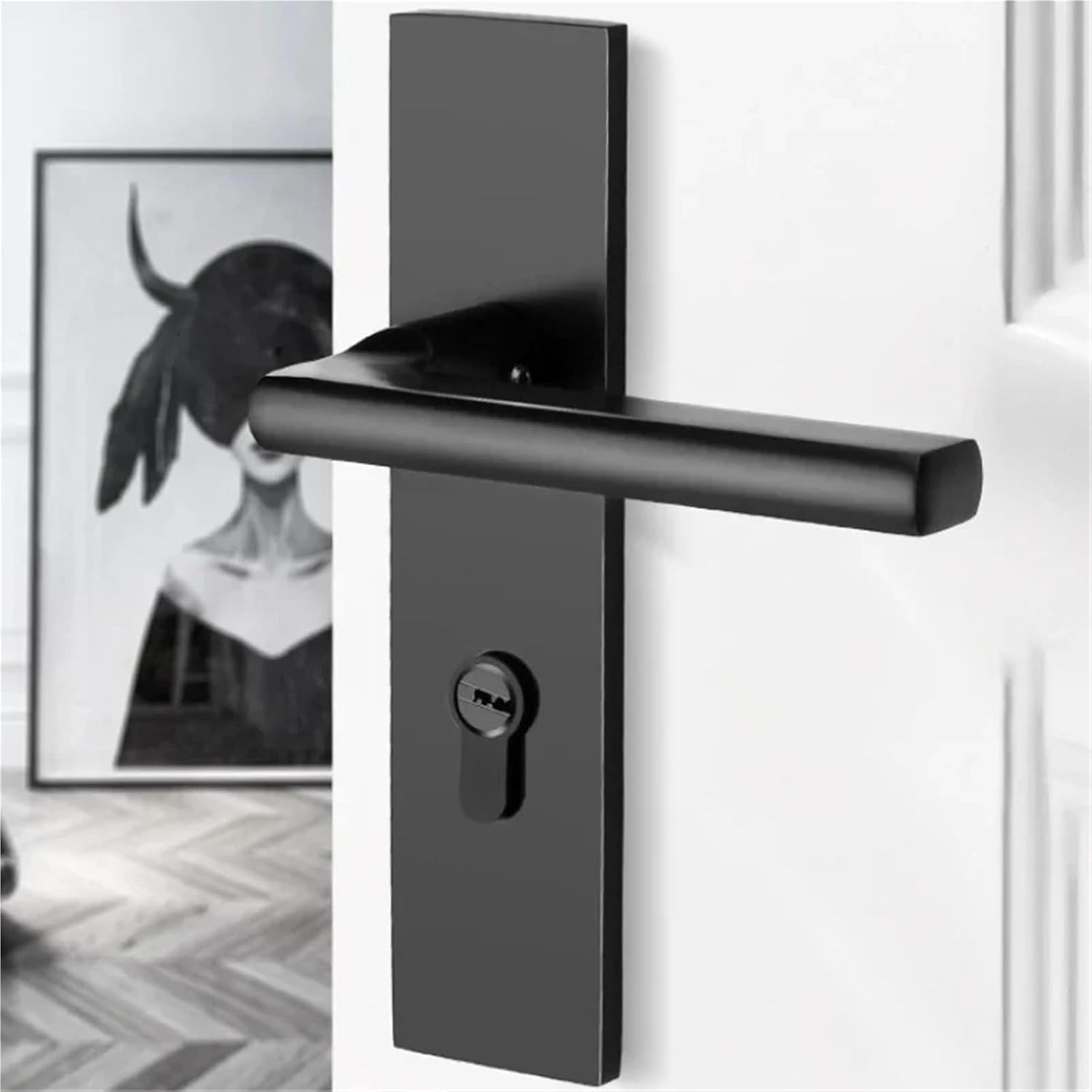 Indoor Aluminum Alloy Door Lock Set Silent Hardware Accessories 1Pcs(1_58MM)