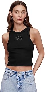 Camiseta corta acanalada para mujer
