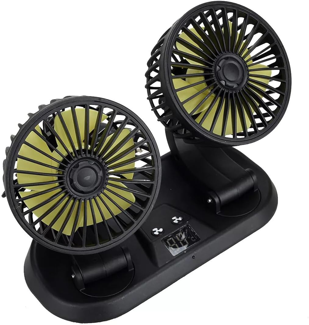 Auto Replacement Parts Car Truck Auto Dash Cooling Fan Dual Head Rotable & Cigarette Lighter Socket 12V Easy Repairs