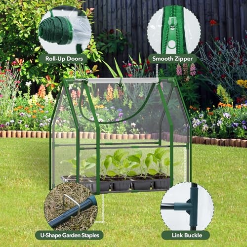 50% Off Wironlst Mini Greenhouse with Dual Doors for Plant Protection
