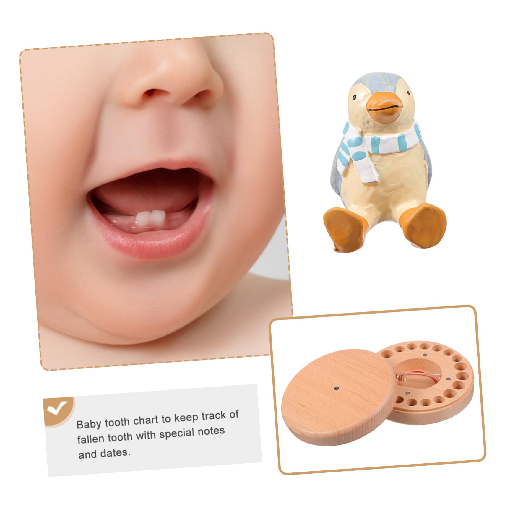Caja de Recuerdos Organizador Infantil de Madera, Dientes de Leche