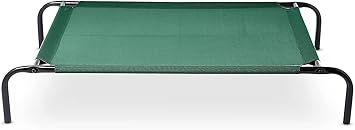 Cavalry Heavy Duty Steel-Framed Portable Elevated Pet Bed, Elevated Cooling Pet Cot Pet Bed (XL, Green)
