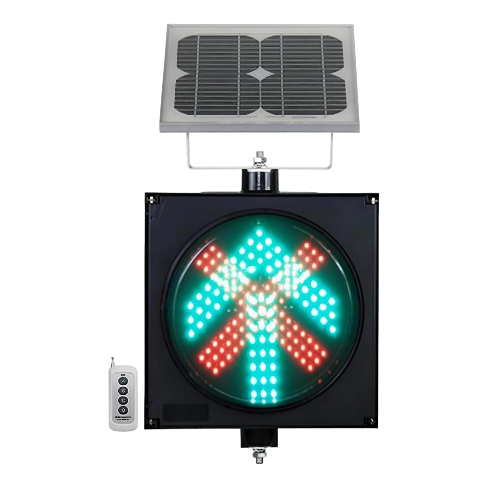2-in-1 Solar-verkehrsampel – Ip65 Wasserdicht, 300 Mm Rote/grüne Led-stopp- Und Fahrleuchte Mit Fernbedienung – Solarbetriebene Industrielle Warnleuchte Für Kreuzungen