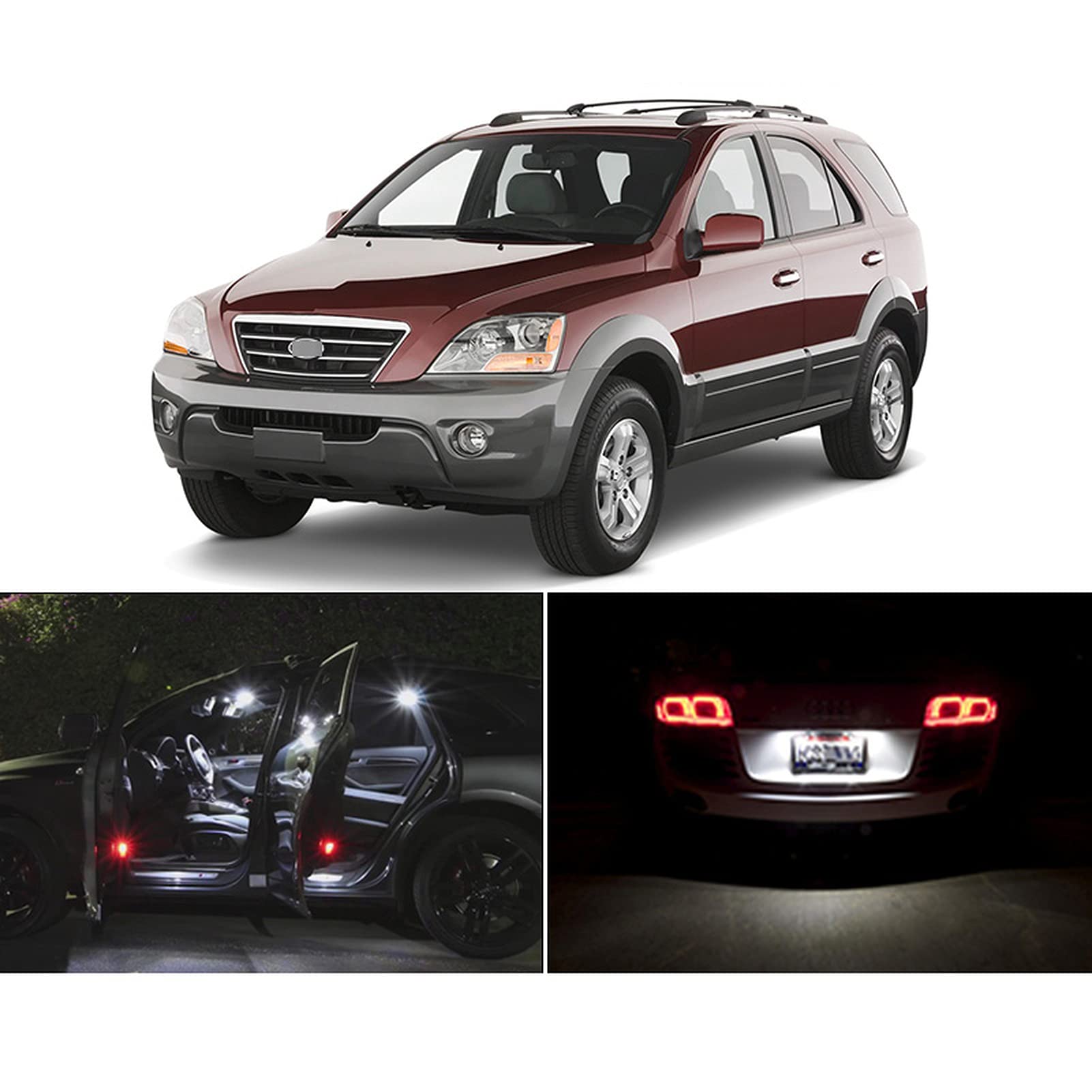 14Pcs Xenon White LED Interior Bulbs Lights Kit, For Kia Sorento Wty 2003-2008 Map Dome Trunk License Plate Light