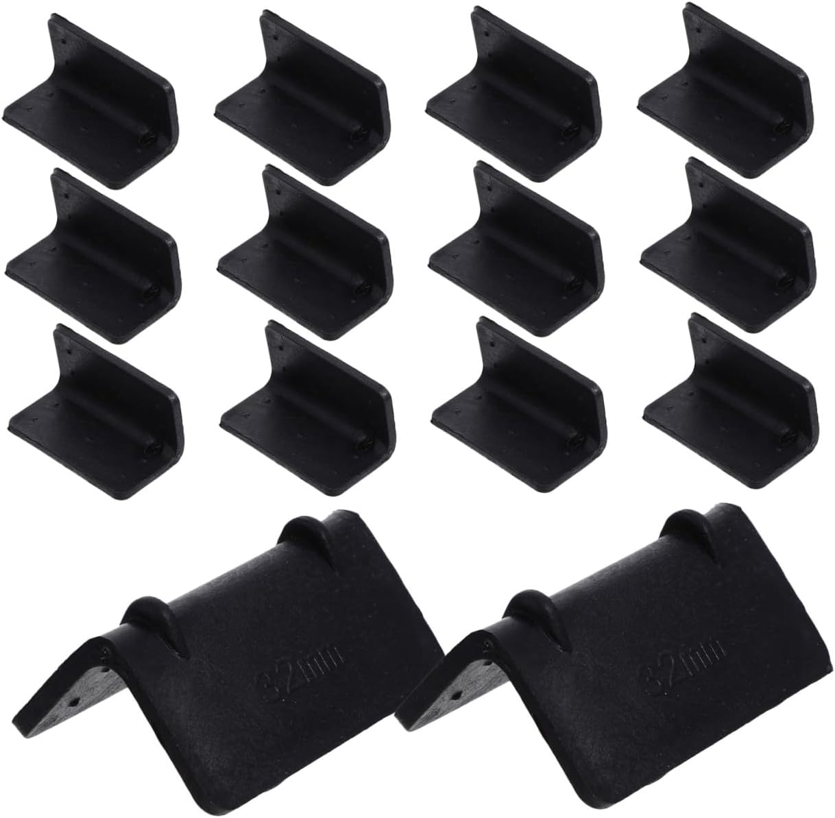 100 Pcs Plastic Strap Corner Protectors, L-shaped Black Edge Guards with Thickened Pads for Packing Straps, Cargo and Moving Pallet Protection in Shipping and Packaging