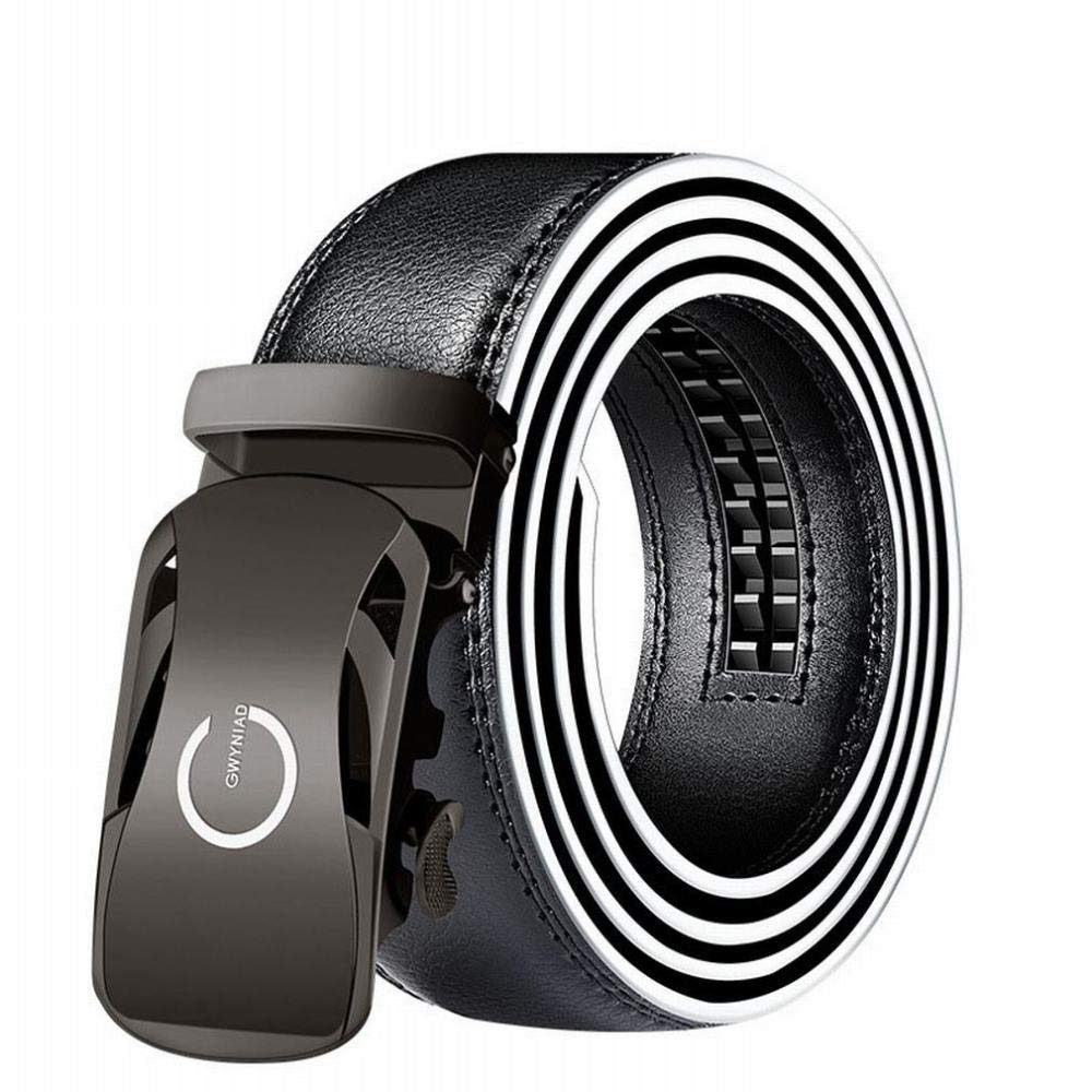 Ceinture en cuir noir 120cm avec boucle automatique pour homme d'affaires