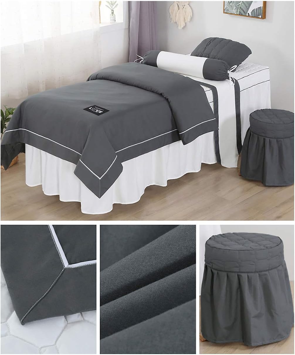 Solid Color Beauty Massage Linens, Cotton Soft Massage Table Sheet Sets Bedspread with Face Rest Hole Breathable Bed Cover-White 80x190cm(31x75inch) : Beauty & Personal Care