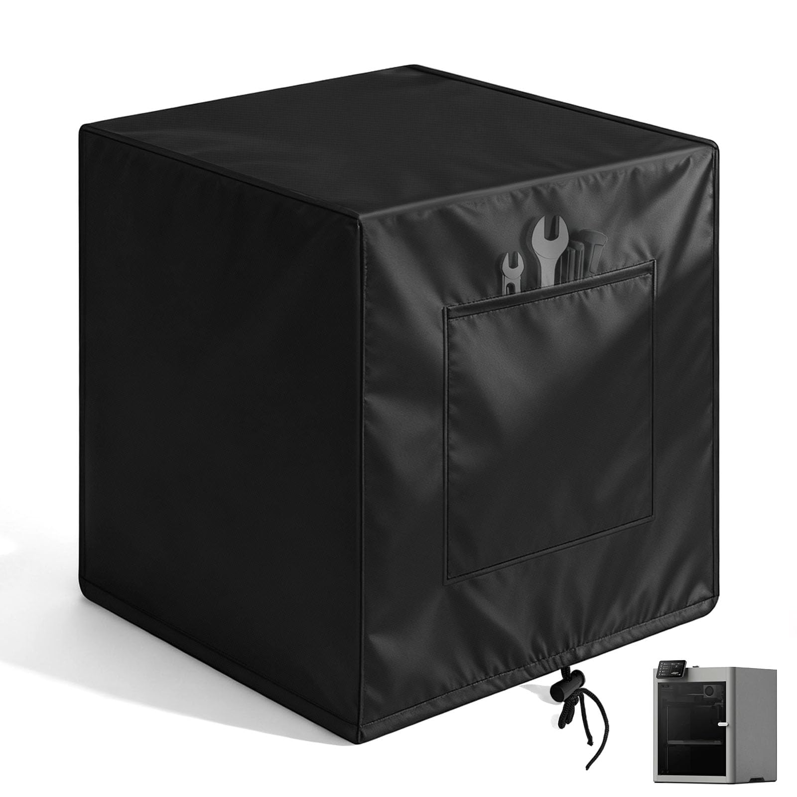 Oxford Fabric Dust Cover for Bambu Lab P2S 3D Printer, Printer Dust Protector with Drawstring & Side Pocket, Custom Fit Machine Shelter for P2S 3D Printer​(for P2S)-image-19