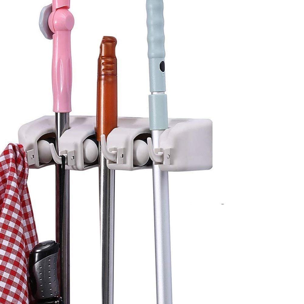 DeoDap Cleaning Supplies - 3 Layer Mop and Broom Holder, Garden Tool Organizer, Multipurpose Wall Mounted, Multicolour (240_3Lyr_Broom_Holder)-picture-27