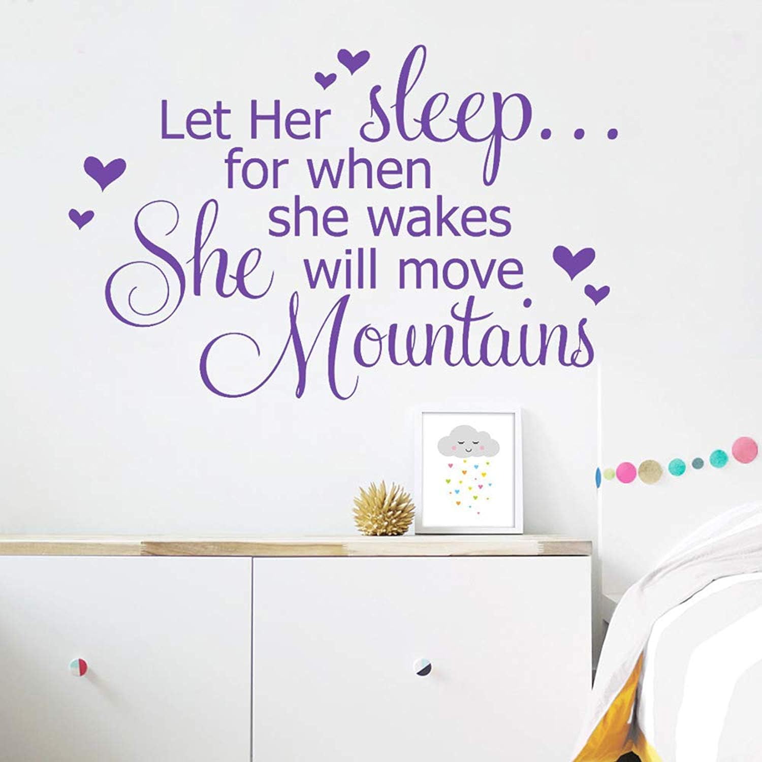 Amazon.com: Let Her Sleep for When She Wakes Quote Lettering Home Girl