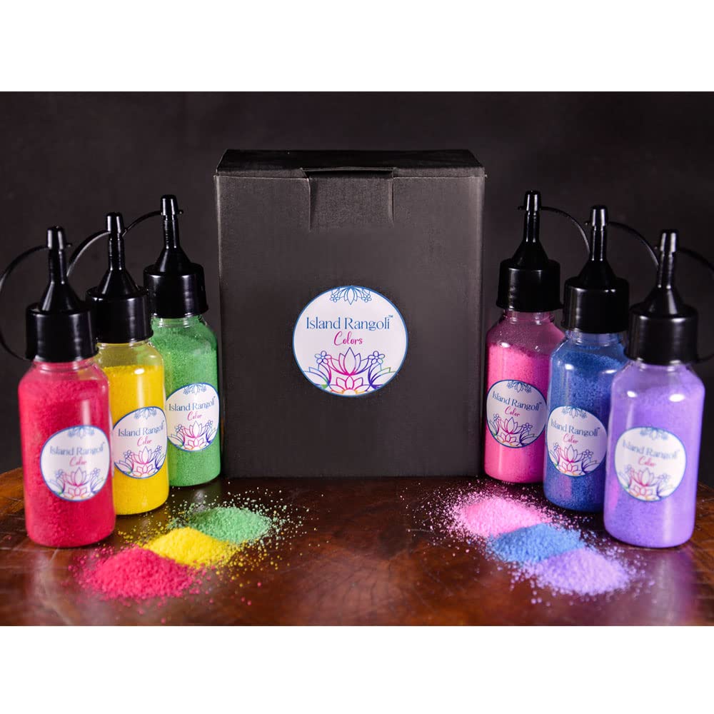 Buy Decodesk Island Rangoli Colours 6 Colour Filled Bottles with