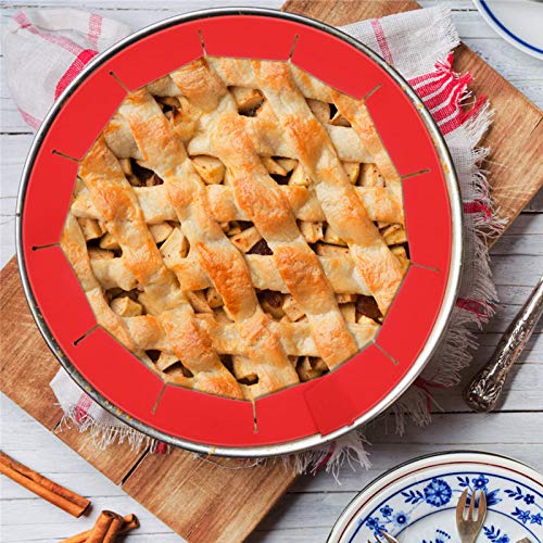 image for JANEMO Pie Crust Protector Shield,Fit 8-12 Inch Pies Adjustable Silico