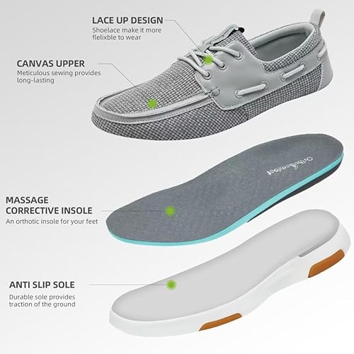 Miniatura 5 de OrthoComfoot Zapatos cómodos para caminar para hombre con soporte de arco para fascitis plantar, mocasines ortopédicos de cuero informales, zapatos