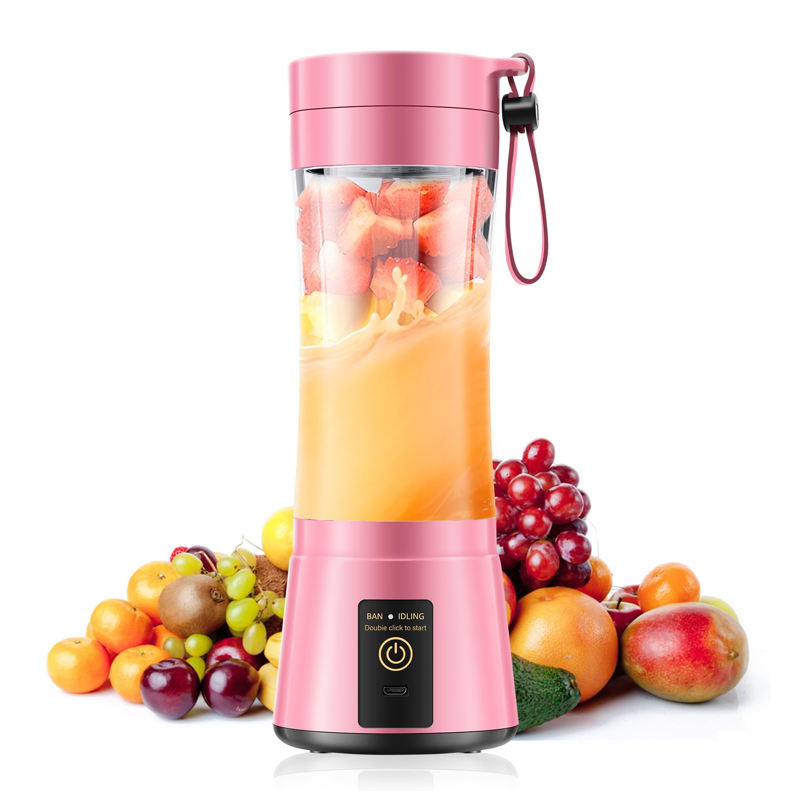 Cordless Personal Size Portable Blender - 380Ml Blender Smoothies and Shakes, BPA Free Traveling Juice Cup with Powerful Blending, Freshly Squeezed in Sports/Travel/Home