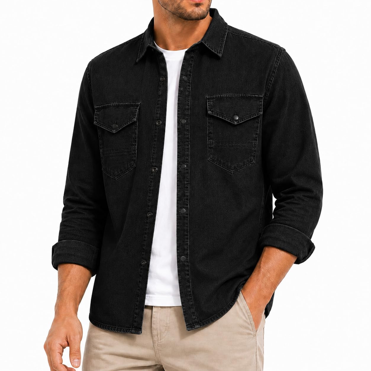 Redbridge - Camicia in denim di alta qualità, in cotone, casual