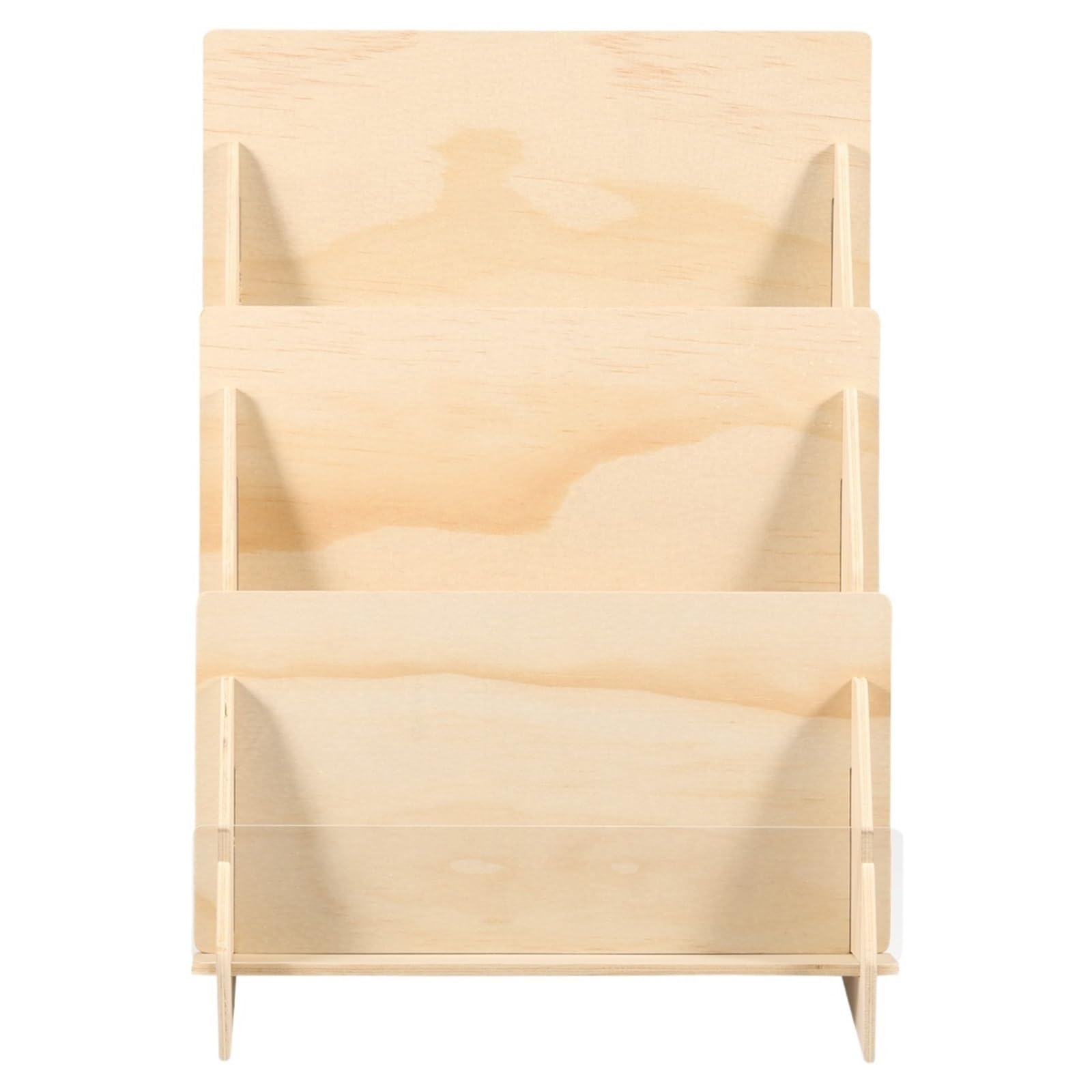 Huwoyg Log Colour 2Pcs Card Display Stand Greeting 3 Tier Wooden Multifunctional Easy To Install For Cards