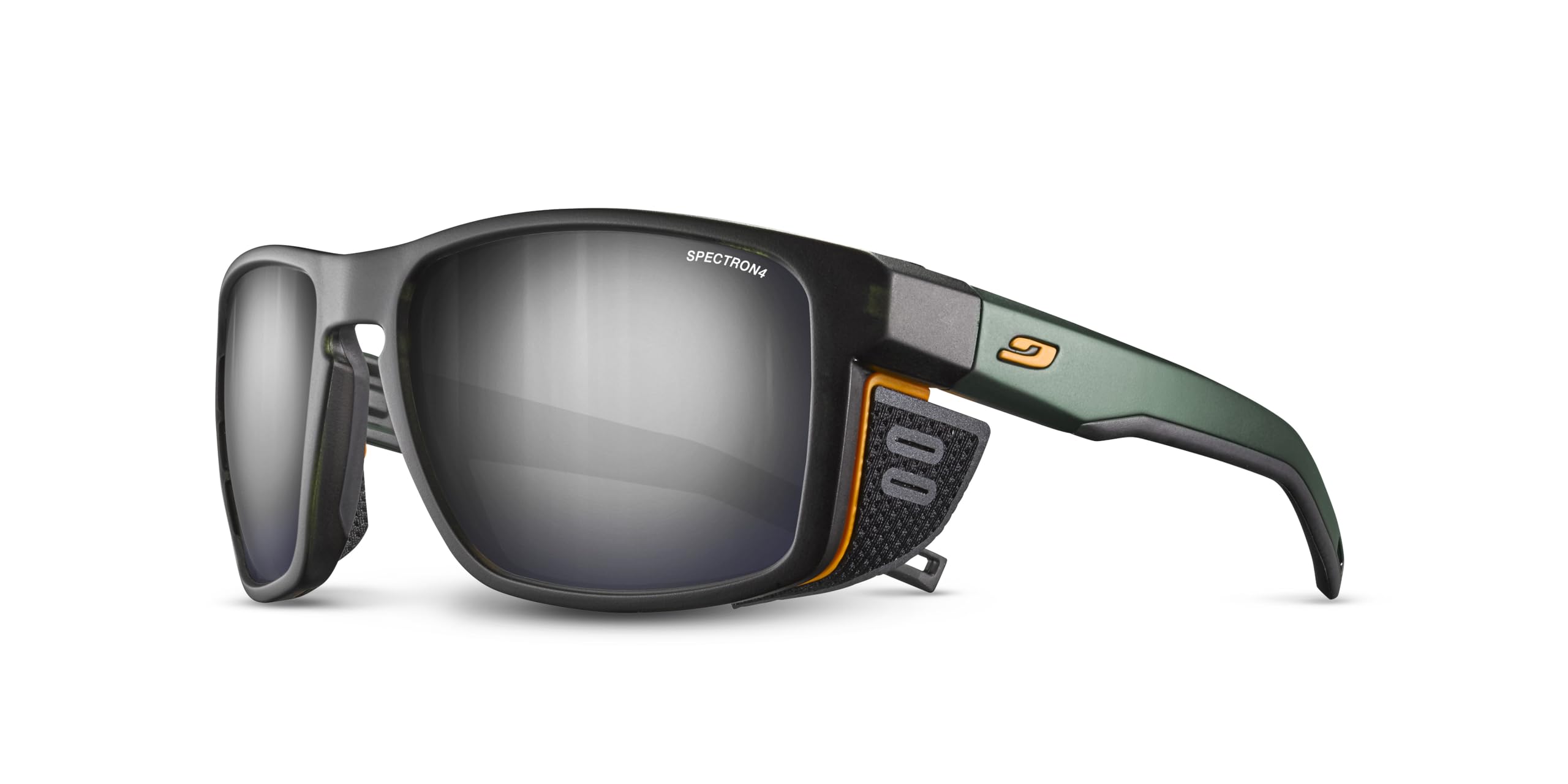 Julbo Lunettes de soleil - SHIELD - Hommes - Vert Foncé Translucide/​Vert Foncé/​Orange - Catégorie 4