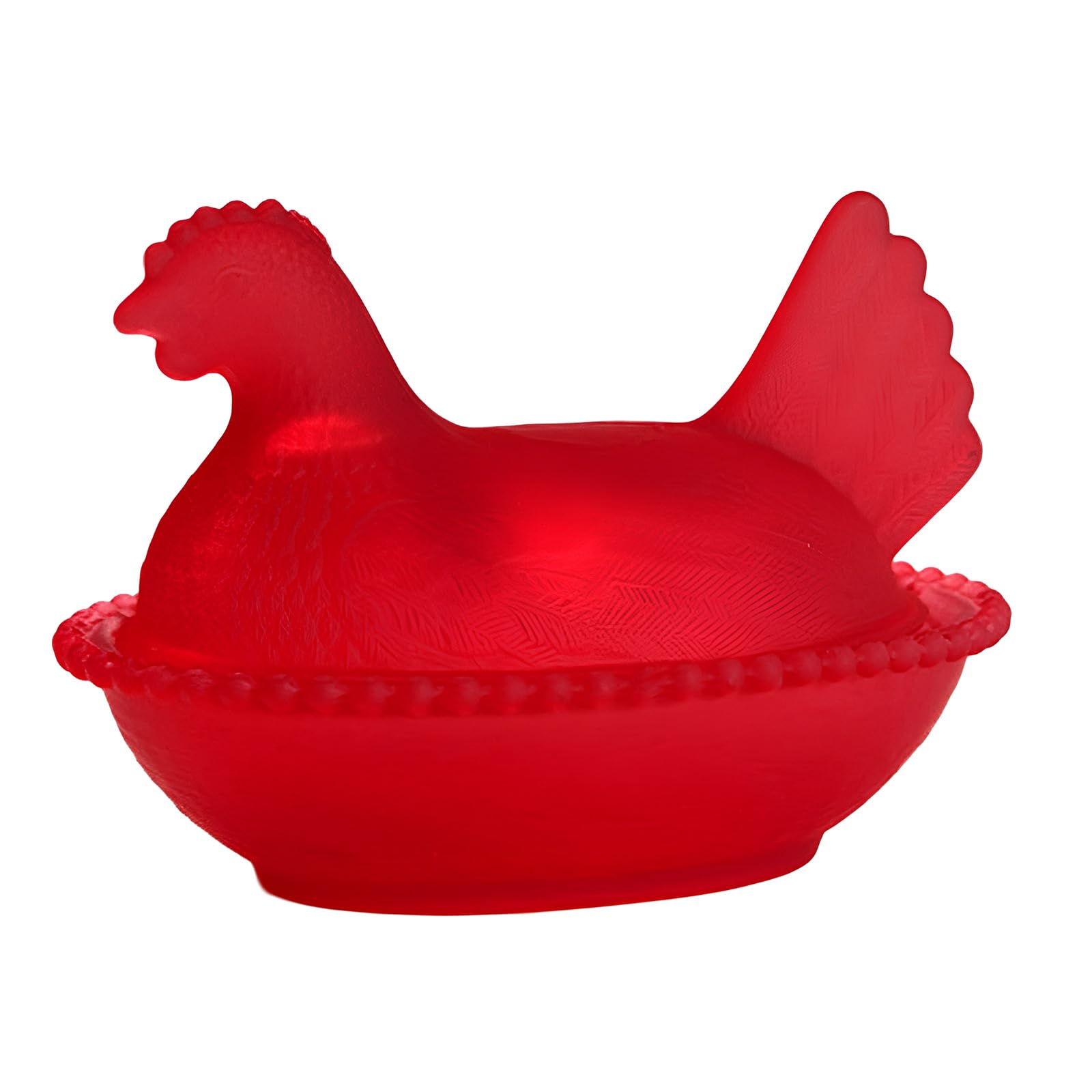 CRFFZ Crystal Glasses Chicken Shape Candy, Retro Bowl with Lid, Dessert Plate Snacks Bowl Ornament for Home Decors Jars with Lid Decorative