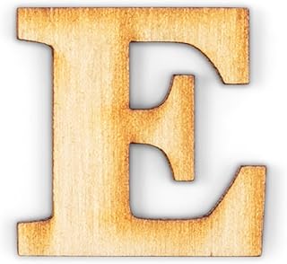 2-Inch Decorative Wooden Letter E - Alphabet Letters for DIY Wall Signs, Table & Shelf Decorations - Wood Letters for Crafts & Party Decor