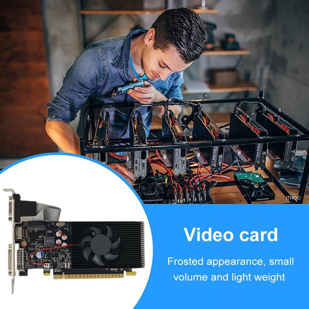 LIZHOUMIL Scheda grafica, GT730 4GB DDR3 128bit, temperatura più bassa e maggiore efficienza, scheda video desktop Scheda grafica VGA DVI PCI Express 2.0 16x per computer desktop da gioco