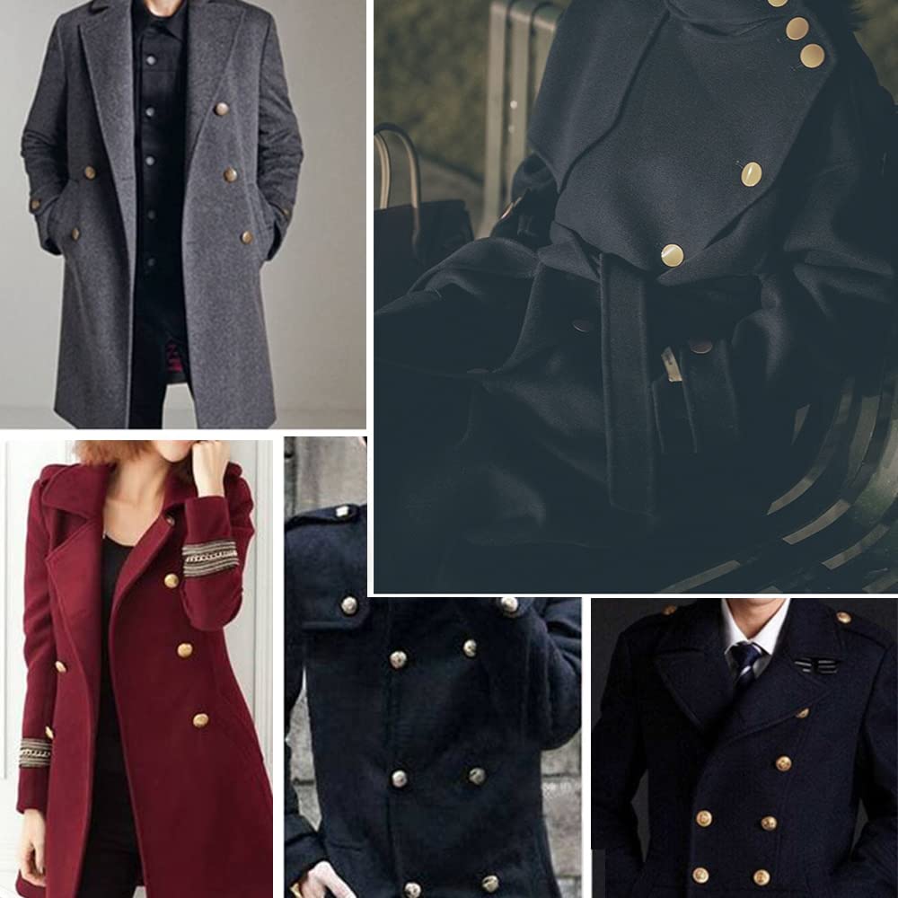 Bouton en métal à tige ronde dorée, 5 pièces, for vêtements