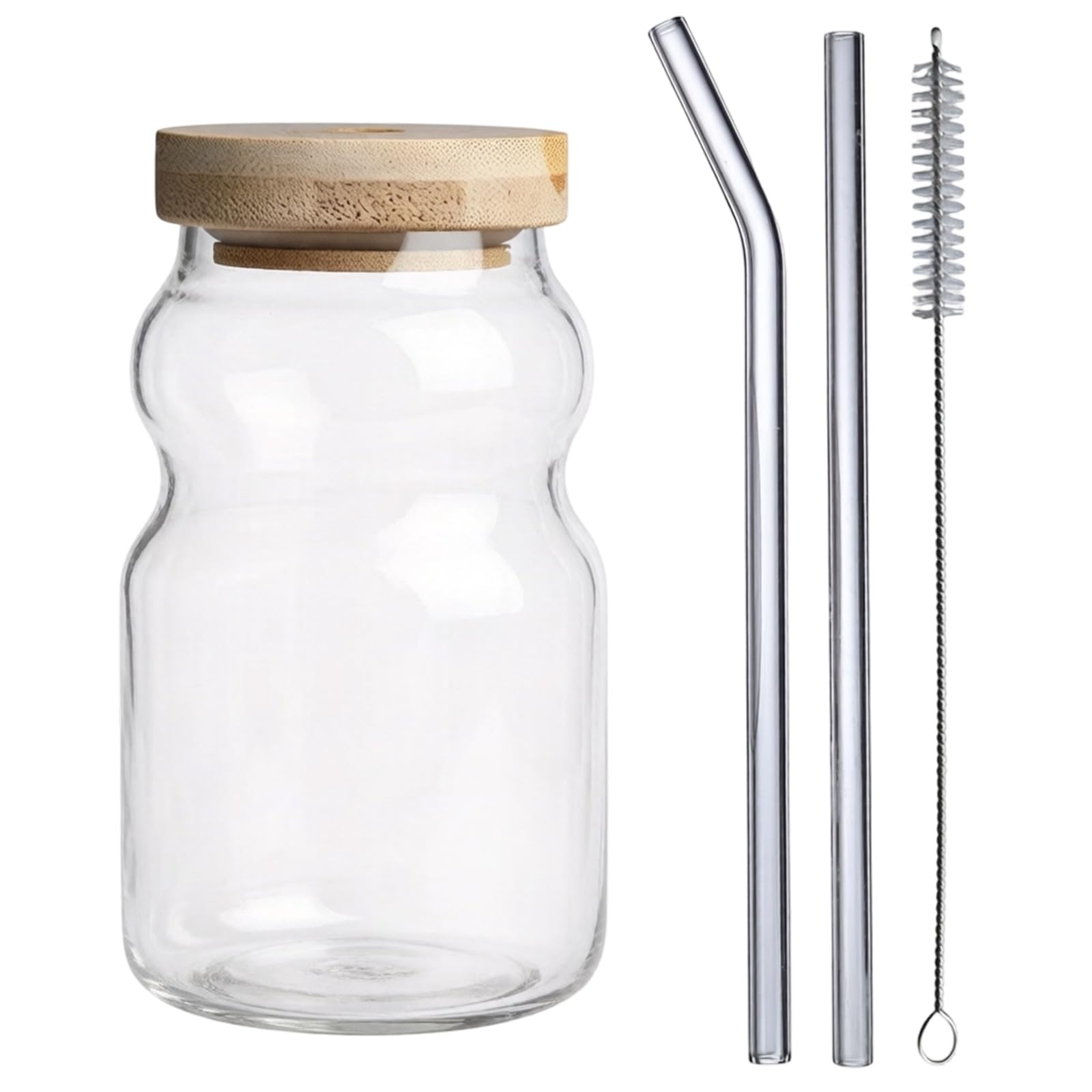 Qusinfc Glass Cup 300ml Capacity Sturdy and Portable for Kitchen Offices Recyclable Drink Container
