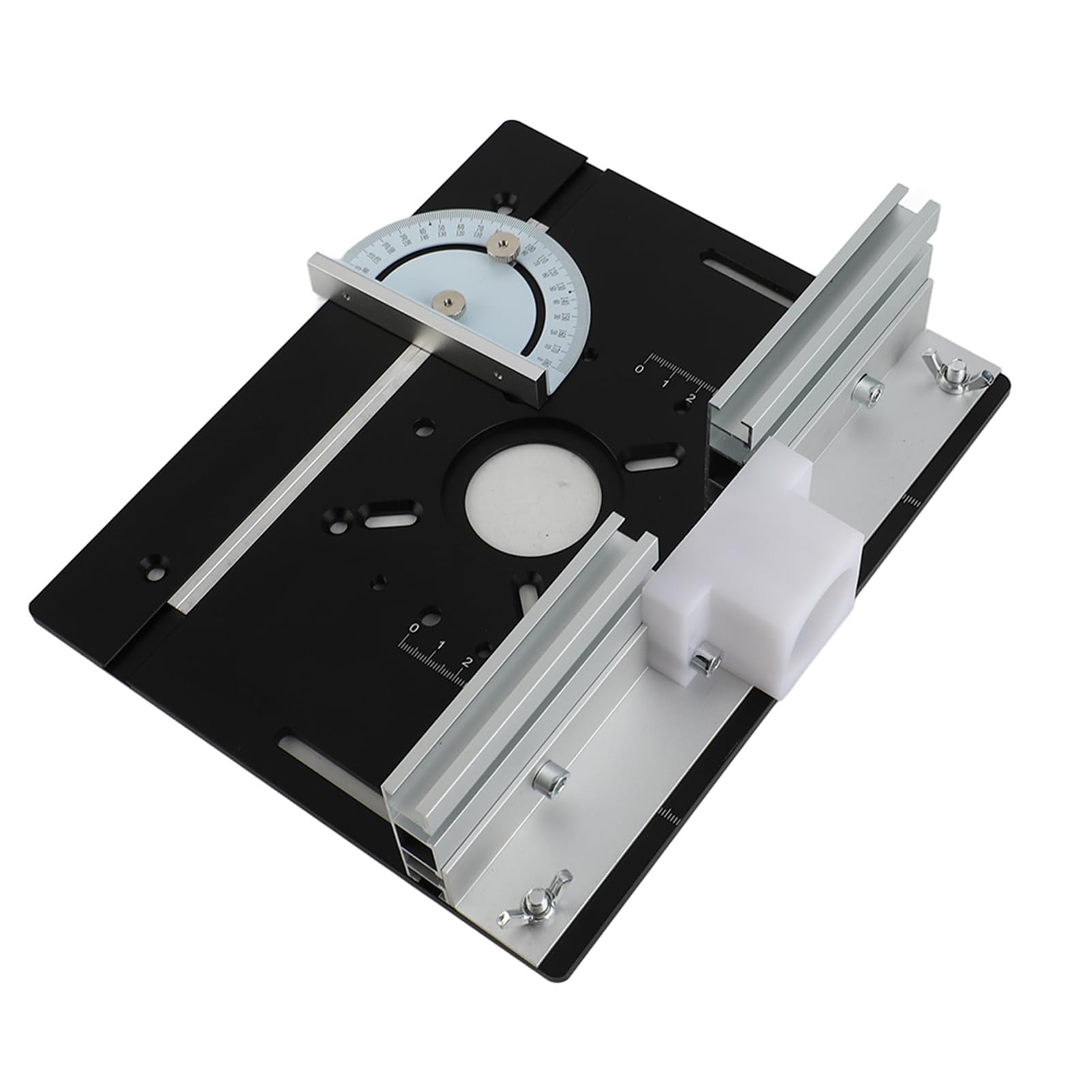 Piastra di inserimento della tavola del router HUIOP Set di 3 piastre di inserimento del tavolo del router Lega di alluminio Fresatura del legno Tavola ribaltabile Rifilatrice Incisione Strumento ausi