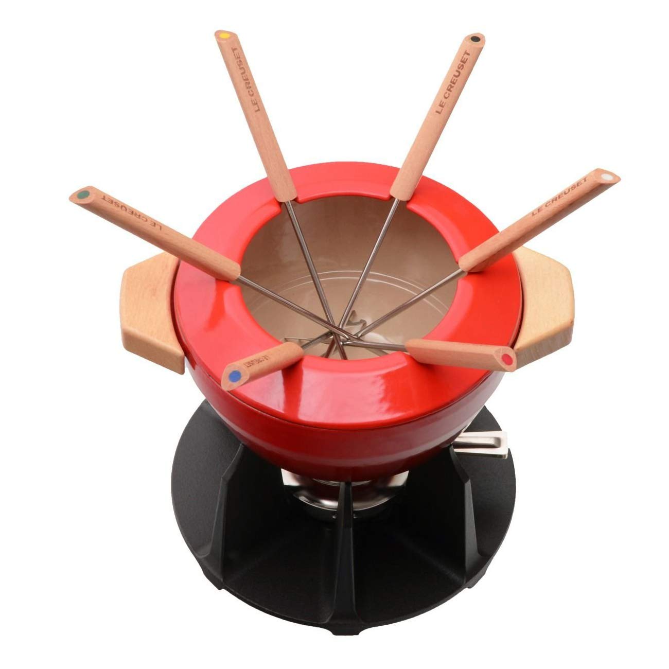 Service à fondue manche fonte Cerise (rouge) Le Creuset