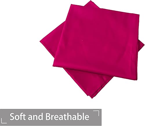 Miniatura 5 de Fundas de almohada suaves 100% algodón egipcio con cierre de cremallera, fundas de almohada acogedoras y ligeras, juego de 2, fucsia, estándar, 20 x