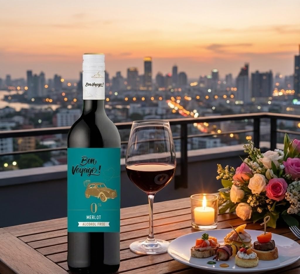 Bon Voyage - Rotwein Merlot, Alkoholfrei (6 x 0.75 l), Verpackung kann variieren