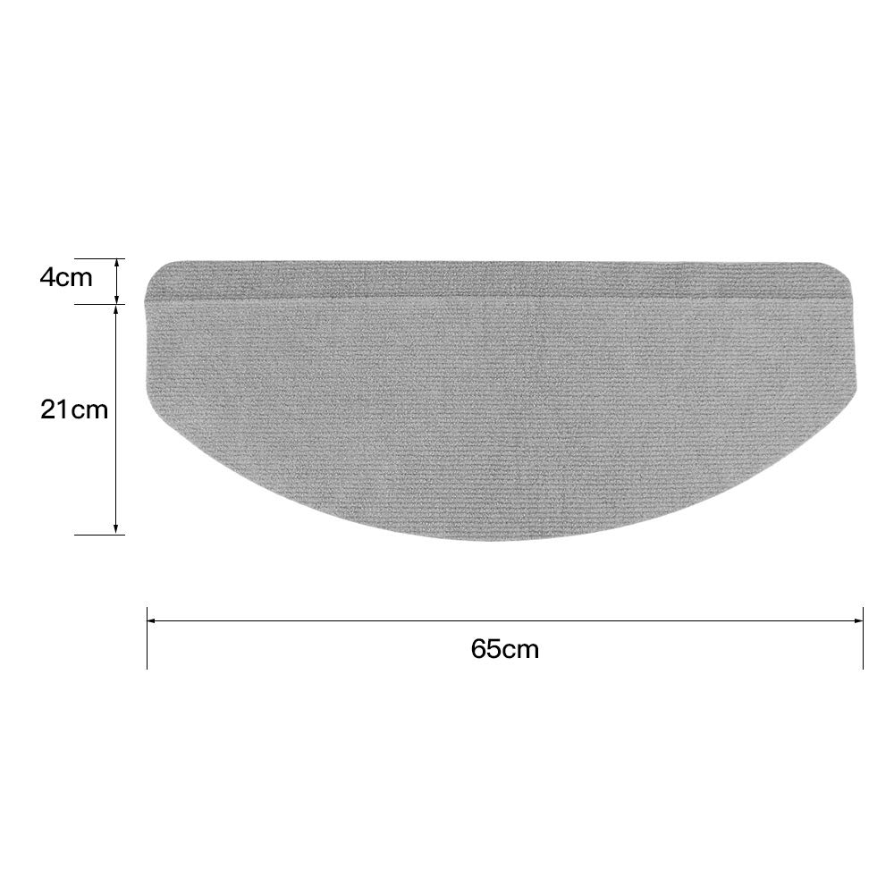 RELOVE Set di 15 tappetini per Scale, Misura Grande, Antiscivolo, autoadesivi per Interni,Tappetini per gradini, semicircolare o Rettangolare, Resistenti e Facili da Pulire, per Interni