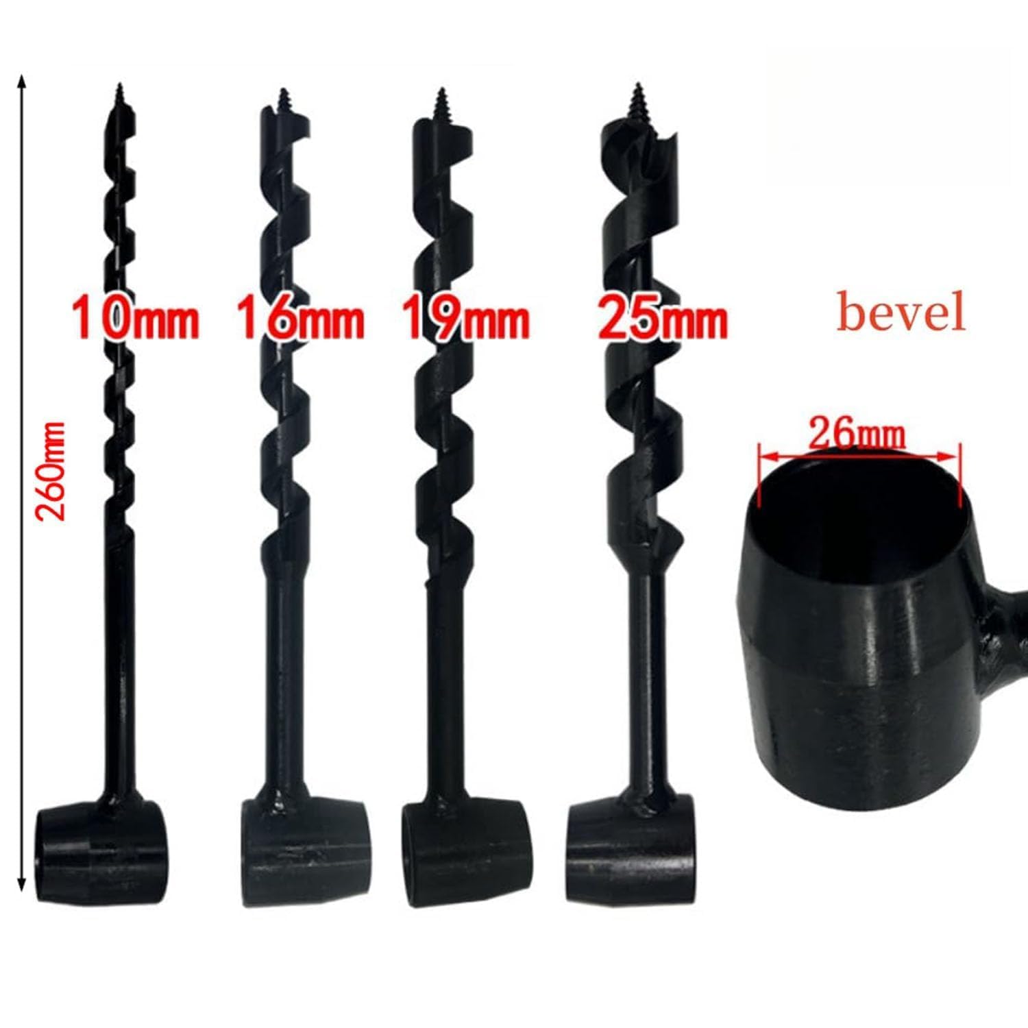 4PCS Hand Auger Wood Drill, Bushcraft Gear Hand Drill Survival Tools, Scotch Eye Wood Auger Hand Drill Bushcraft Tool for Camping,Outdoor,Hiking,Woodworking