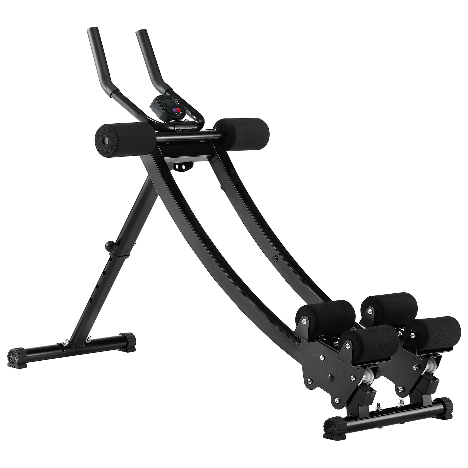 VEVOR Appareil d'Entraînement Abdominal à Double Piste, Machine Abdominale Capacité de Charge 200 kg, Entraîneur Abdominal et Force de Base, Pliable et Réglable, pour Exercice de Fitness Domicile Gym