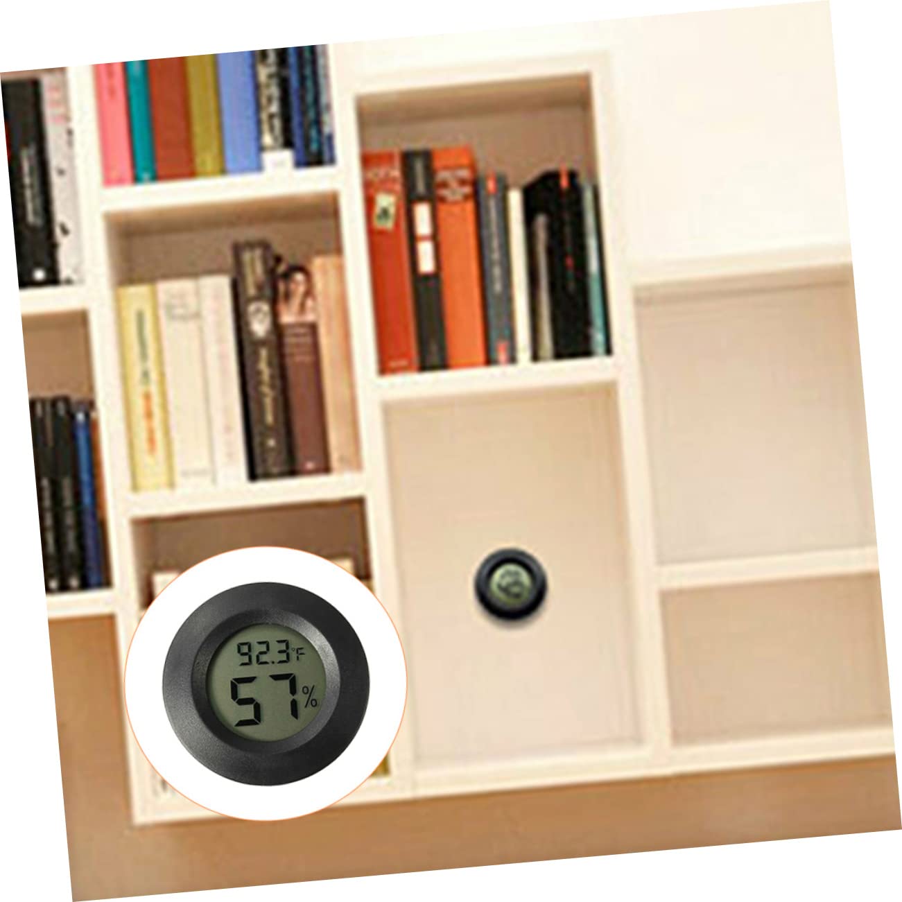 UPKOCH 2 Series Termómetro Digital Medidor De Humedad Redondo Reptil -higrómetro Terrario Medidor De Temperatura Del Acuario Medidor De Temperatura Y Humedad El Plastico Negro 7 Piezas*2