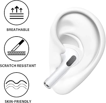 Aiivioll Ear Hooks for AirPods 4 (2024) [Added Storage Pouch] 4 Pairs Anti-Slip Ear Covers Silicone Accessories Compatible with AirPods 4th Generation(White)