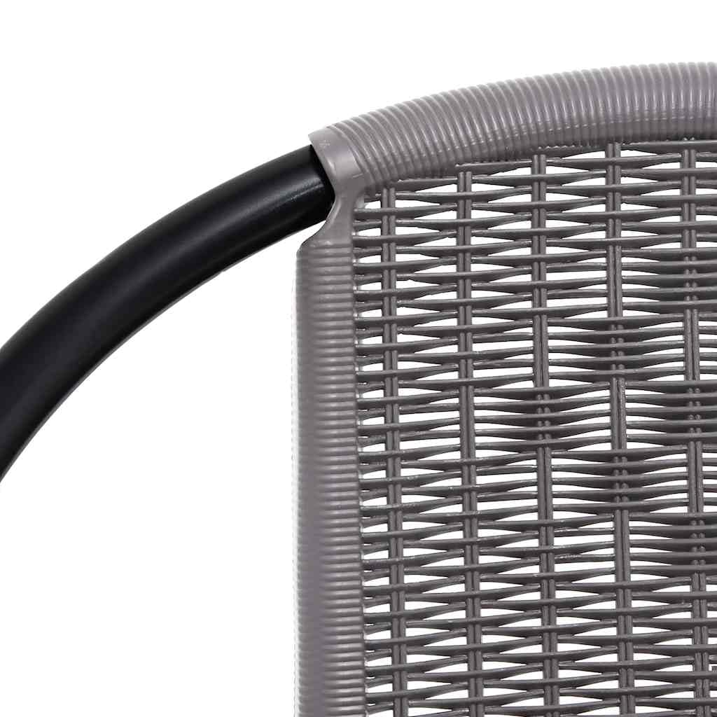 Set 2 Sedie da Giardino Impilabili Plastica Effetto Rattan Nero | Poltrone per esterno salvaspazio con struttura metallica, ideali per arredare balcone, terrazzo o zona relax nel patio.