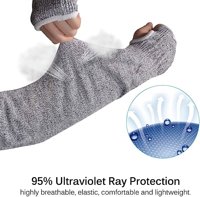 Agatige 2 Pair 45cm/17.71in Arm Protection Sleeve, Protective Arm Sleeves Anti Abrasion Anti Scratches Anti Bite Long Gloves - Image 2