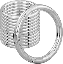 12pcs 45mm Runde Karabiner Sehr Robust Zinklegierung Runde Karabiner Karabinerhaken Rund Groß Karabiner Ring Karabiner Rund O Ring für Schlüsselanhänger, Tasche, Schmuck, Diy Handwerk (Silber)